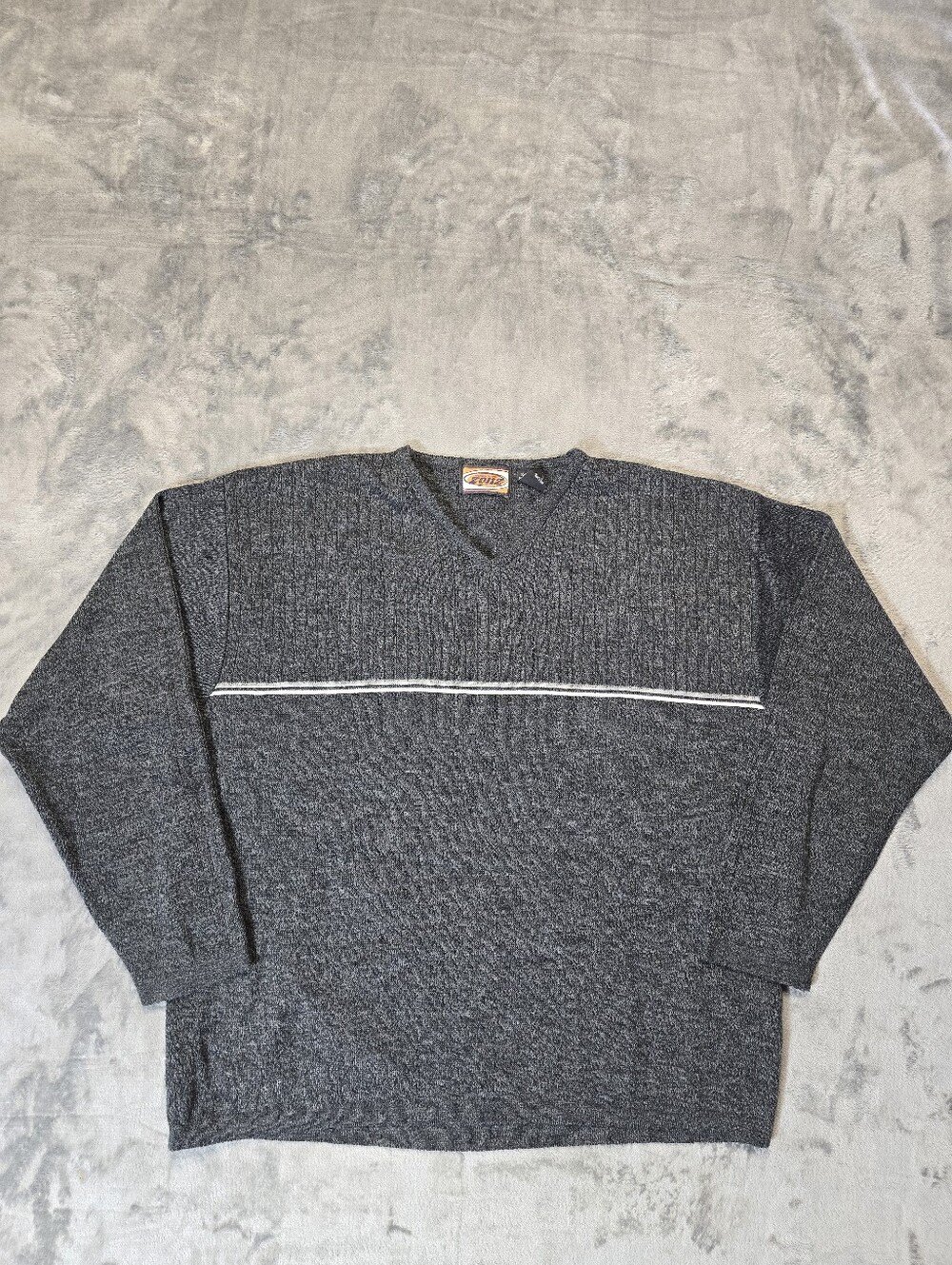 Vintage Zonz V Neck Sweater Size XL Gray Skater Grunge